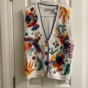 Vintage BellePointe Colorful Fruit Knit Vest